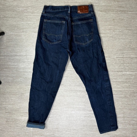 American Eagle Relaxed Taper Selvedge Jeans Womens 28x28 Dark Wash Mid Rise - Picture 2 of 13